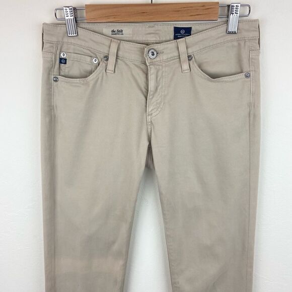 AG ‘The Stilt Cigarette Leg’ Cream Suede Pant - Picture 3 of 7